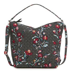 Vera Bradley Perennials Noir Dot Oversized Hobo Shoulder Bag NWT